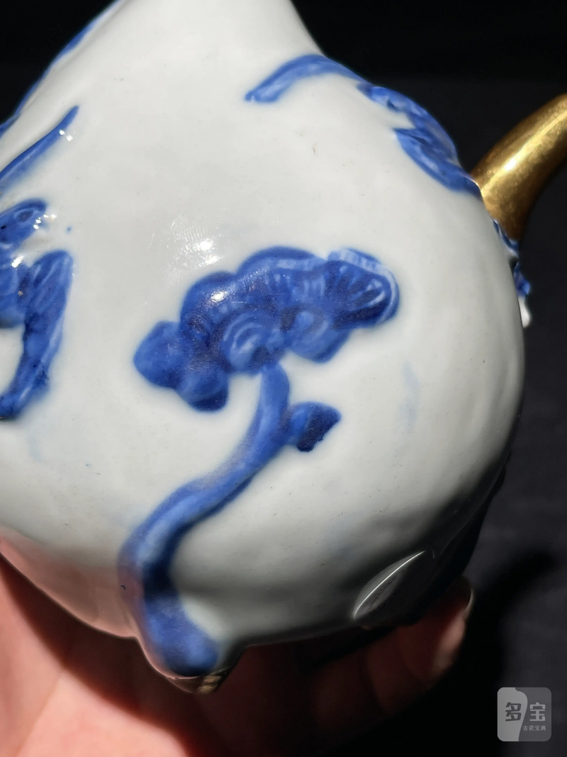 清乾隆 青花福寿倒流壶 - 图4